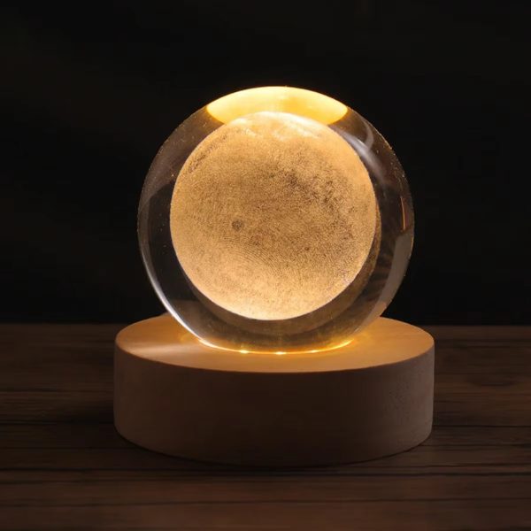 3d Crystal Ball Night Lights Glowing Galaxy Planetary